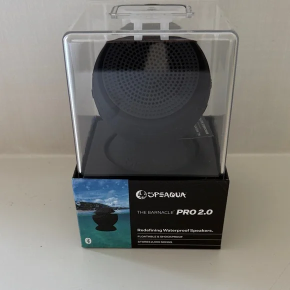 Speaqua Black Barnacle Pro 2.0 Waterproof Bluetooth Portable Speaker - Picture 1 of 6